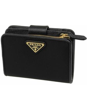 Prada Nylon- Und Lederbrieftasche Mit Münzfach - Schwarz