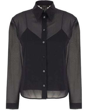 Gucci Silk Stretch Chiffon Shirt - Zwart