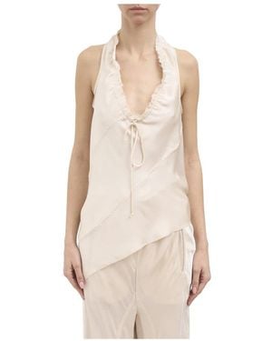 Yehuafan Sleeveless Tops - Natural