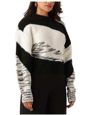 Another Label Kleurrijke Gebreide Trui Voor De Herfst - Zwart