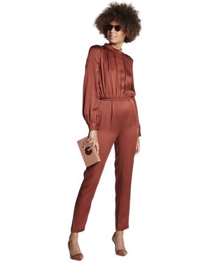 Veronica Beard Jumpsuits & Playsuits ,Bruin ,Polyester Kavia Jumpsuit - Rood