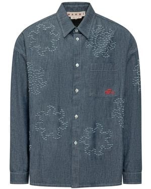 Marni Overhemden ,Blauw ,Katoen Camicia Chambray Shirt
