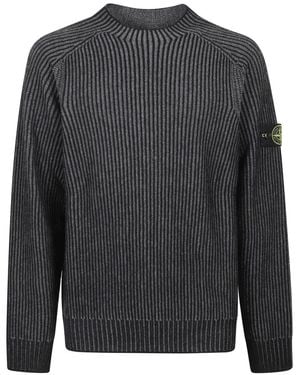 Stone Island Lockerer Rundhalspullover Mit Raglanärmeln - Grau