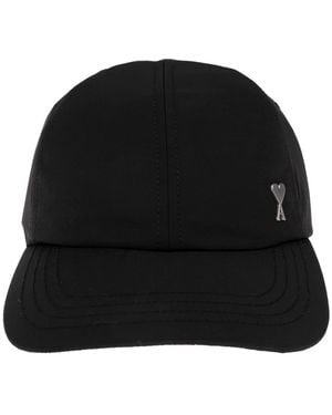 Ami Paris Accessoires ,Zwart ,Katoen De Coeur Baseball Cap