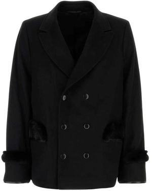 Random Identities Double-Breasted Coats - Negro