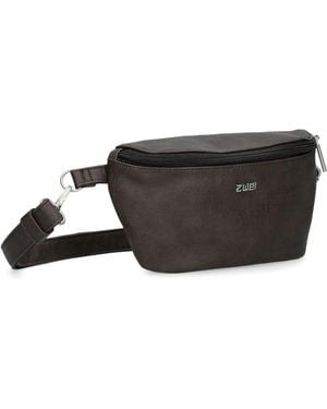 Zwei Trendige Bauchtasche Mit Verstellbarem Gurt - Schwarz