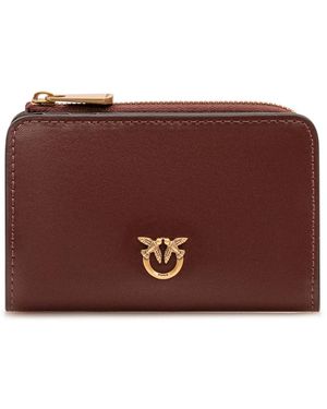 Pinko Accessoires ,Rood ,Leer Mini Portemonnee Vitello Seta