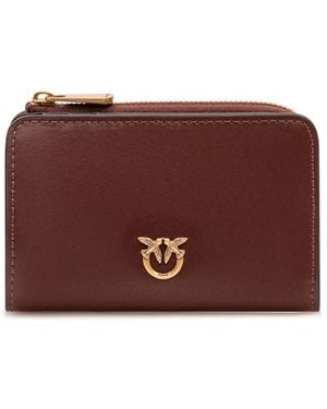 Pinko Accessoires ,Rood ,Leer Mini Portemonnee Vitello Seta