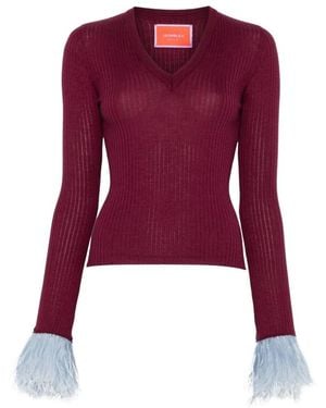 La DoubleJ V-Neck Knitwear - Rosso
