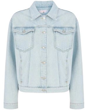 Chiara Ferragni Denim stretch jacke mit 3d-stickerei - Blau