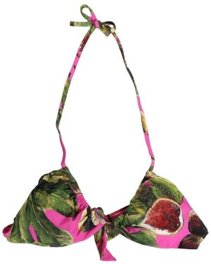 Dolce & Gabbana Badmode ,Veelkleurig ,Nylon Padded Triangle Bikini Top - Paars