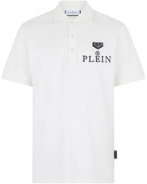 Philipp Plein Tops ,Wit ,Katoen Polo T-Shirt Plein R