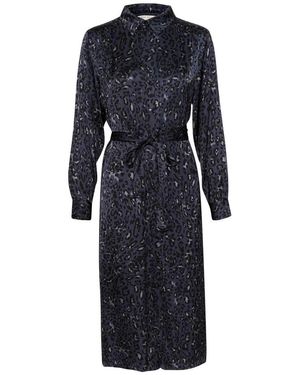 Part Two Leopardenmuster hemdkleid melucapw dr - Blau