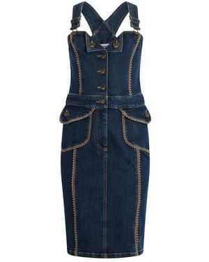 Moschino Denim Jurk Met Bandjes - Blauw