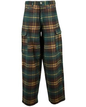 Sky High Farm Flanell-Cargohose - Grün