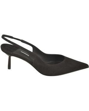 Le Silla Schoenen ,Zwart ,Leer Pumps Met Spitse Neus En Slingback Band