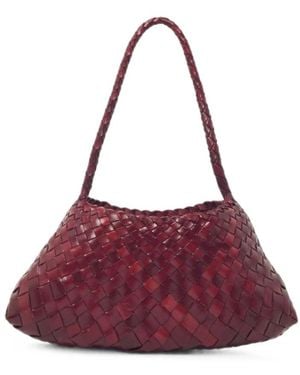 Dragon Diffusion Tassen ,Rood ,Leer Rosanna Geweven Leren Shopper - Paars