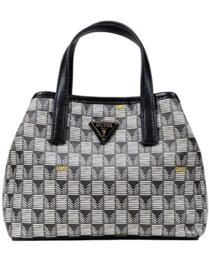 Guess Geometrische Mini Tote Handtas - Grijs