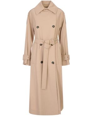 Sportmax Jassen ,Bruin ,Katoen Spxgocce Trenchcoat - Naturel