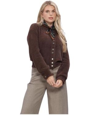 RUBY TUESDAY Truien & Vesten ,Bruin ,Wol Vivett Fluffy Knit Cardigan