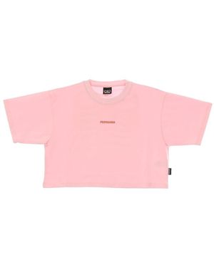 Propaganda Rose Cropped T-Shirt Met Lolita-Stijl - Roze