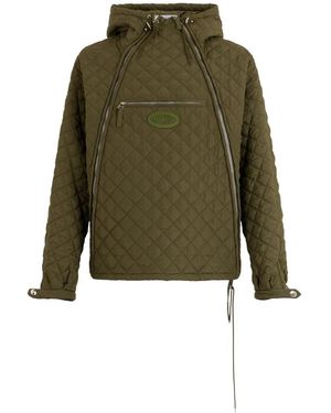 Moschino Jassen ,Groen ,Polyester Gevoerde Jas Met Capuchon