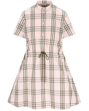 Burberry Shirt Dresses - Natural