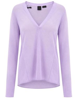 Pinko V-Neck Knitwear - Violet