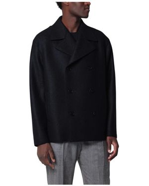 Harris Wharf London Double-Breasted Coats - Black