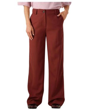Modström Broeken ,Bruin ,Rode Wijde Pijp Broek Voor Herfst - Rood