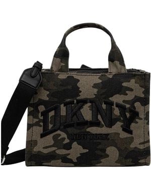 DKNY Camouflage Logo-Patch Tote Bag - Schwarz