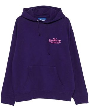 AWAKE NY Hoodies & Sweatvesten ,Paars ,Katoen Logo Hoodie