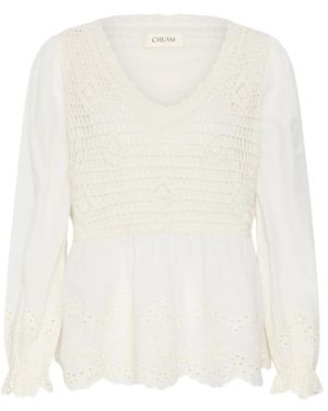 Cream Blouses - Blanco