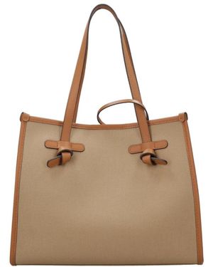 Gianni Chiarini Tassen ,Bruin ,Leer Marcella Tassen. Zand+Camel - Naturel