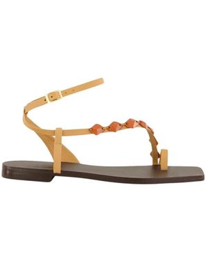Johanna Ortiz Flat Sandals - Brown