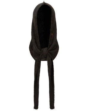 Ganni Gebürstete Mohair-Sturmhaube - Schwarz