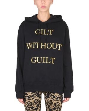 Moschino Hoodie Met Trekkoord En Logo Aan De Voorkant - Zwart