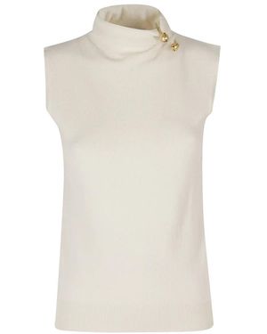 Alberta Ferretti Top Lana Merino - Natur