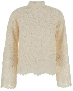 Semicouture Overhemden ,Lace Pull - Naturel