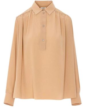 Saint Laurent Overhemden ,Nude Clair Shirt - Naturel