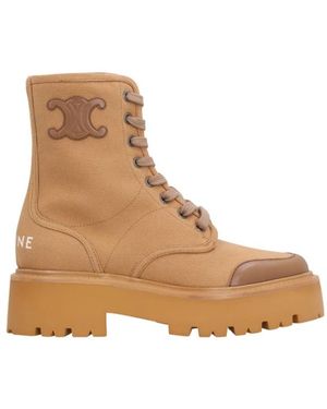 Celine Lace-Up Boots - Natural