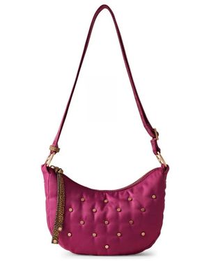 Borbonese Mini luna bag in nylon fucsia - Viola
