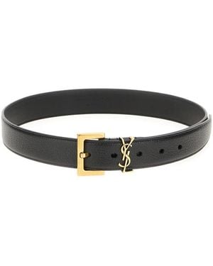 Saint Laurent Belts - Negro