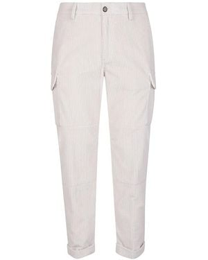 Eleventy Slim-Fit Cotton Cargo Trousers - White