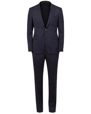 Colamarino Kostuums ,Blauw ,Leer Single Breasted Suit