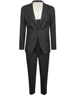 Eleventy Single Breasted Suits - Nero