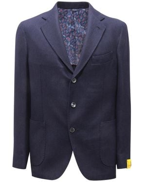 GABO Napoli Woll/Seide Texu Jacke - Blau