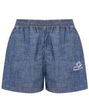 Off-White c/o Virgil Abloh Chambray Denim Pyjama Shorts - Blauw