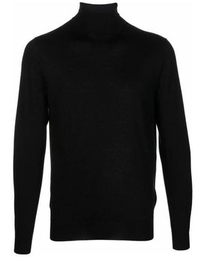 Mauro Ottaviani Schwarzer kaschmir-seiden rollkragenpullover