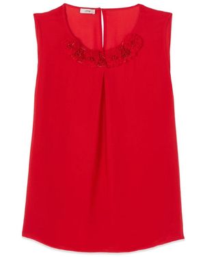 Oltre Sleeveless Tops - Rojo